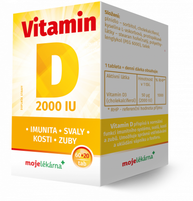 Moje lékárna Vitamin D3 2000 IU 60+20 tbl - 1