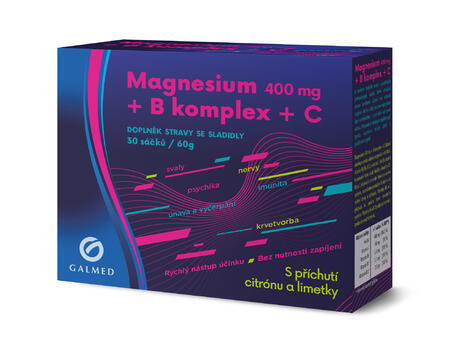 Magnesium 400mg+B-komplex+Vit.C Galmed 30 sacku